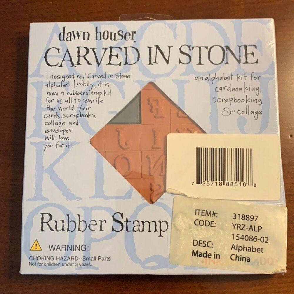 Inkadinkado Rubber Stamp 26 Piece Alphabet Set Carved in Stone by Dawn Houser